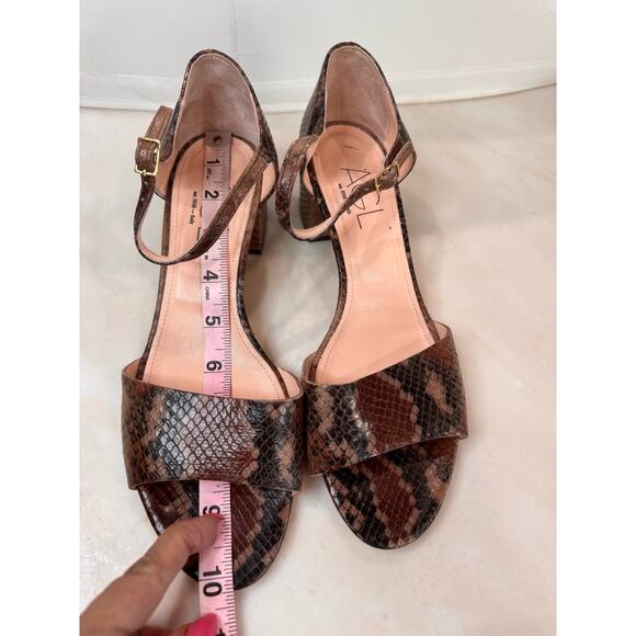 AGL Snake Embossed Block Heel Sandal - Brown Snake Print size 39.5/ US 9 - Picture 6 of 9